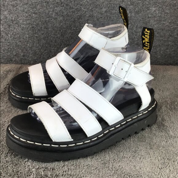 Doc Martens Blaire White Leather Platform Ankle Strap Sandals EU 38 - Picture 6 of 15